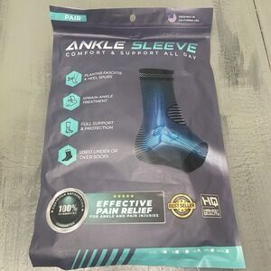 Modvel Ankle Sleeve XL Black Blue One Pair Comfort Support